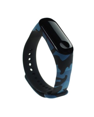 Armband • Xiaomi Mi Band 3 / 4 • Kamouflage • Blå