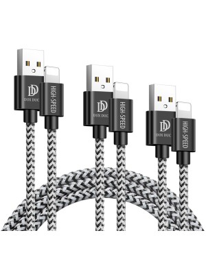 3st USB/Lightning Datakablar • Familjepack • Dux Ducis K-ONE Series • 0.25-2m • Svart