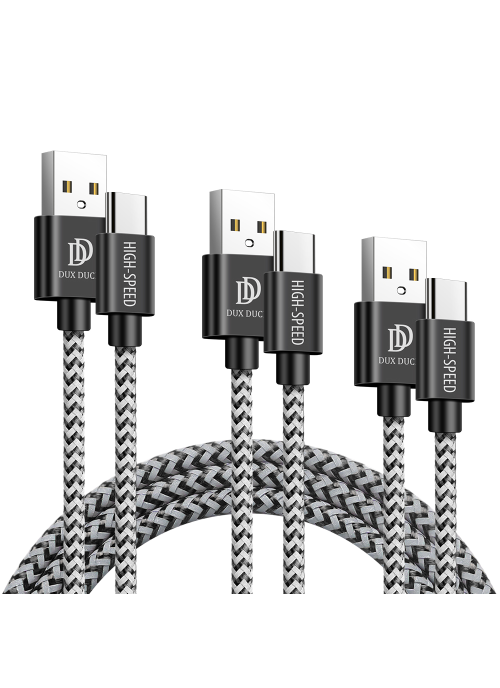 3st USB/USB-C Datakablar • Familjepack • Dux Ducis K-ONE Series • 0.25-2m • Svart