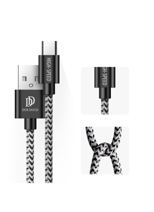 3st USB/USB-C Datakablar • Familjepack • Dux Ducis K-ONE Series • 0.25-2m • Svart
