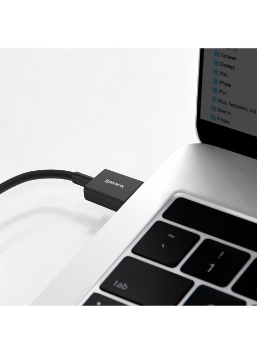 Ladd/Datakabel • USB/USB-C • 2m • 66W/6A • Baseus • Svart