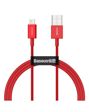 Ladd/Datakabel • USB/Lightning • 1m • 2.4A • Baseus • Röd