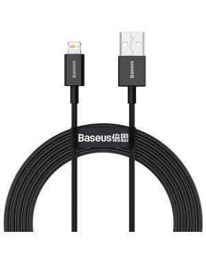 Ladd/Datakabel • USB/Lightning • 2m • 2.4A • Baseus • Svart