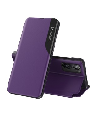 Xiaomi Poco F3 / Mi 11i • Mobilfodral • Smart View • PU-läder • Lila
