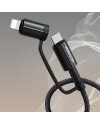Laddkabel • Joyroom 4in1 • USB-C/USB till USB-C/lightning • QC3.0/PD 60W • 1.8m • Svart