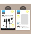 Laddkabel • Joyroom 4in1 • USB-C/USB till USB-C/lightning • QC3.0/PD 60W • 1.8m • Svart