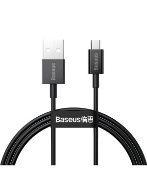 Ladd/Datakabel • USB/Micro-USB • 1m • 2.4A • Baseus • Svart