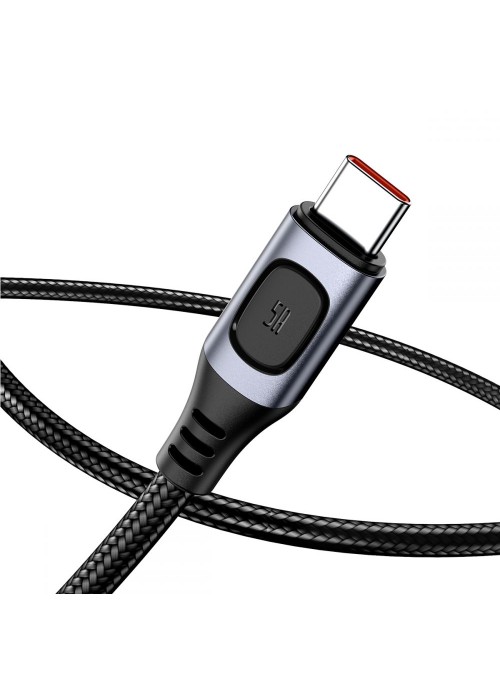 Datakabel • USB-C • 5A Quick Charge 3.0 • 1m • Baseus • Grå