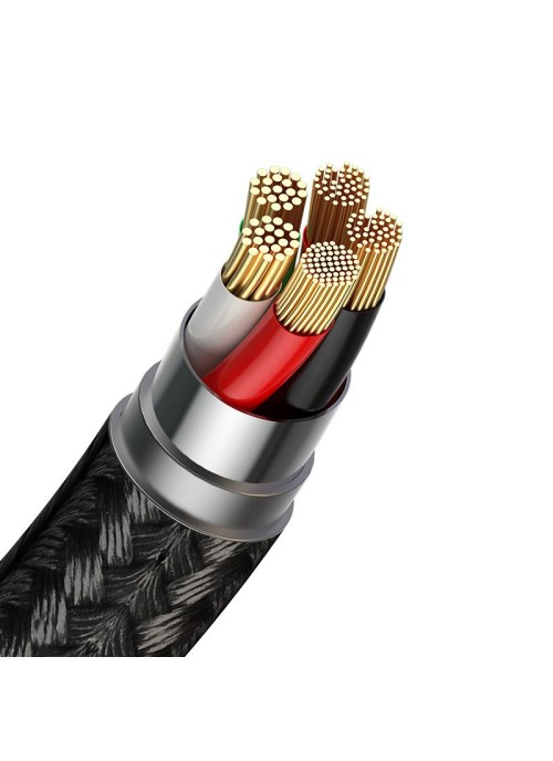 Magnetisk laddkabel • USB-C • 1m • 2.4A • Baseus Zinc • Svart