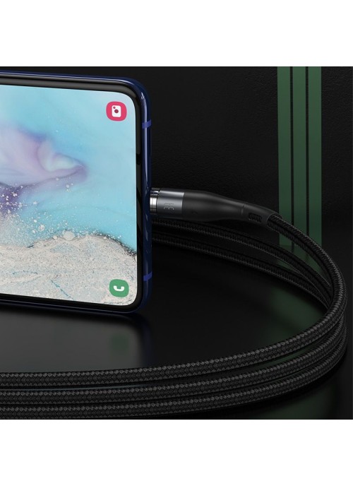 Magnetisk laddkabel • USB-C • 1m • 2.4A • Baseus Zinc • Svart
