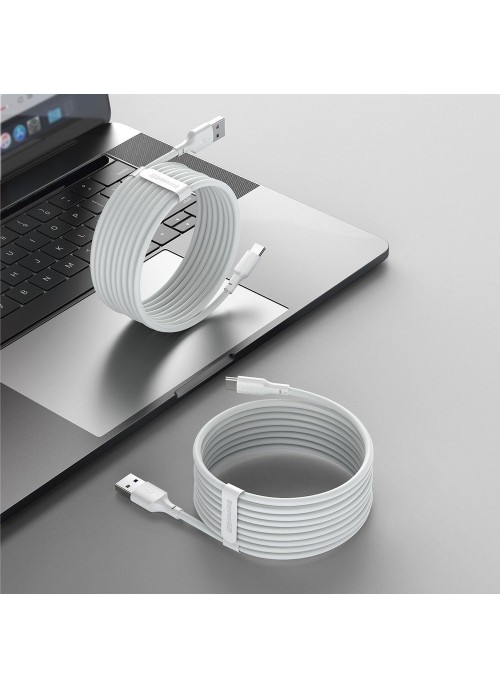 Laddkabel • USB/USB-C • 2st 1.5m • Vit • Baseus