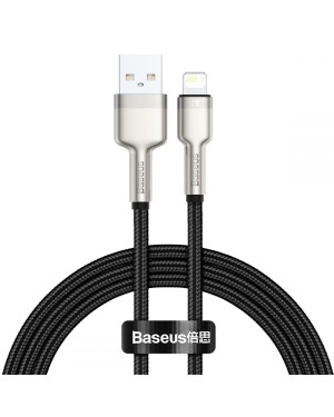 Datakabel • USB / Lightning • PD20W/2.4A • 1m • Baseus Cafule Metal • Svart