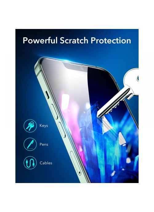 iPhone 13 / 13 Pro • 2st Skärmskydd med monteringsram • 9H Härdat glas • ESR Armorite • Svart ram