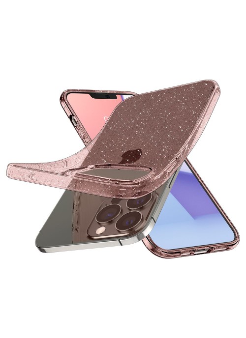 iPhone 13 Pro • Mobilskal • Spigen Liquid Crystal • Rosa/Glitter