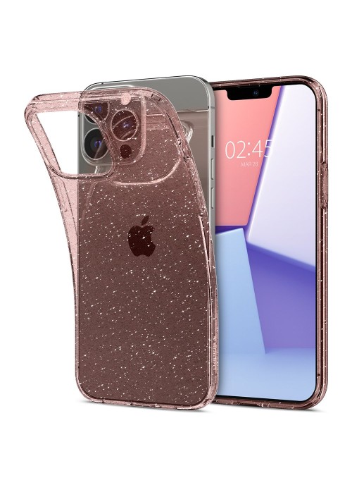iPhone 13 Pro • Mobilskal • Spigen Liquid Crystal • Rosa/Glitter