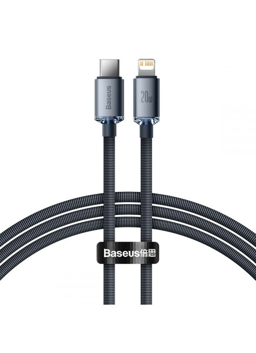 Ladd/Datakabel • USB-C/Lightning • 1.2m • PD20W • Baseus • Svart