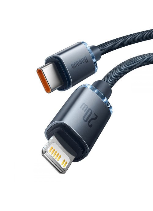 Ladd/Datakabel • USB-C/Lightning • 2m • PD20W • Baseus • Svart