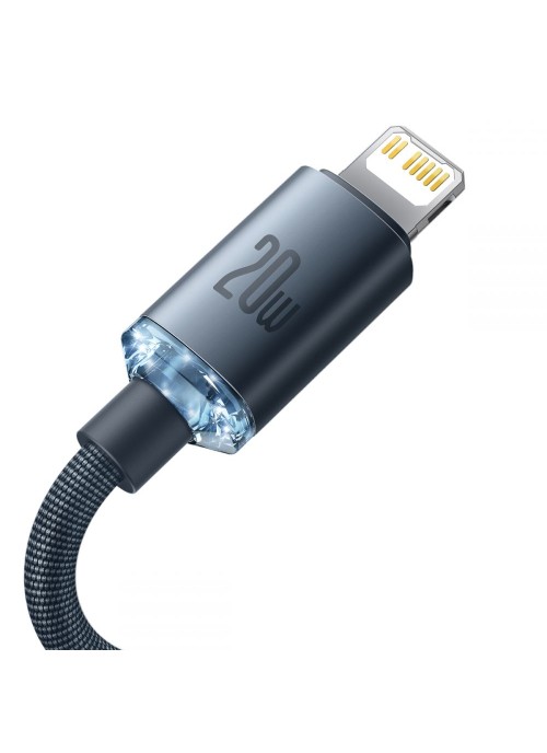 Ladd/Datakabel • USB-C/Lightning • 2m • PD20W • Baseus • Svart