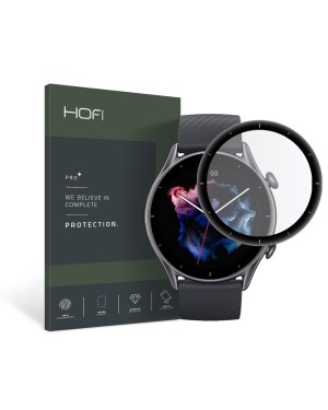 Amazfit GTR 3 • Skärmskydd • Hybrid Pro+ Flat Glass • HOFI • Svart