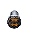 Laddare • Cigg.uttag • 2xUSB 36W QC3.0 Fast Charge • USAMS • Transparent/Blå