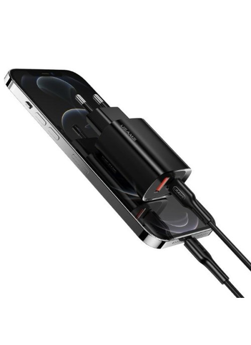 Strömadapter • 2-portar 1xUSB-C+1xUSB T35 20W • PD3.0 +QC3.0 • USAMS