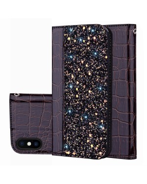 Mobilfodral iPhone X / Xs - Krokodilskinn - Glitter - Svart