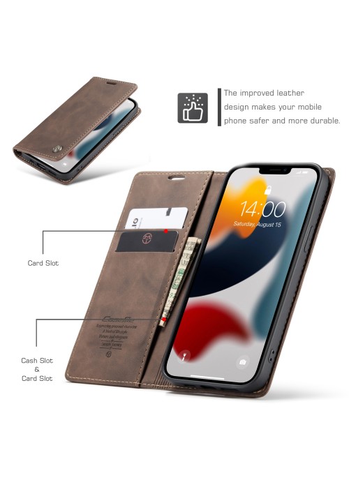 iPhone 13 Pro • Plånboksfodral • CaseMe • Brun